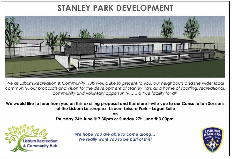 Lisburnrch's tweet photo. We’d love to hear what our neighbours and wider local community think of our proposals and vision for the development of Stanley Park. 

Please feel free to complete this survey and let us know what you think...

https://t.co/MVOiC8Mw1k https://t.co/hT10LPFCT7
