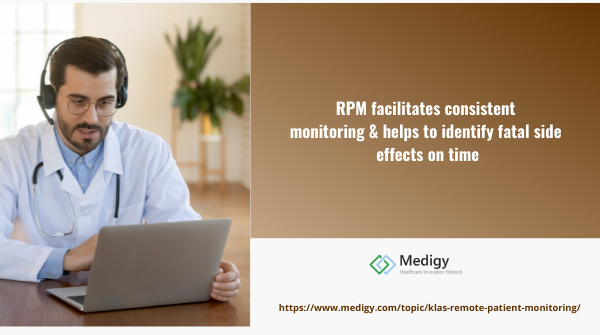 Medigy1's tweet photo. With a #remotepatientmonitoring system, specialists get consistent updates on #patients’ state, which improves their odds of identifying compromising and fatal side effects on time and treat them as quickly as possible.
#RPM #virtualcare #DigitalHealth 
https://t.co/NUN9bO7aZn https://t.co/T0O1hjLqA1