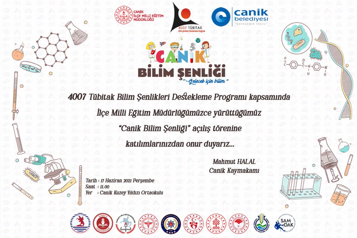 CanikMem's tweet photo. 📣Canik Bilim Şenliği için geri sayım başladı! 
Biz hazırız... 🧬🧫🧪⚗🧲🔬🔭
Bilim ve eğlencenin buluşma noktasında tüm öğretmen ve öğrencilerimizi bekliyoruz...🤗 https://t.co/qaNFmFJpad
