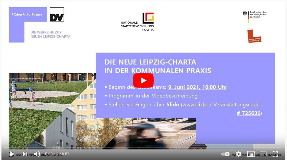 DV_Stadt's tweet photo. #CitiesFitForFuture am 9.6.2021 verpasst?
Kein Problem! Die Aufzeichnung aller Beiträge und die Präsentationen sind nun hier verfügbar:
📺https://t.co/V9yHvO1gzQ
Kommunale Praktiker:innen aus Groß- und Kleinstädten zeigten wie die Neue #LeipzigCharta zur gelebten Praxis wird. https://t.co/PEmA3ZpoFJ