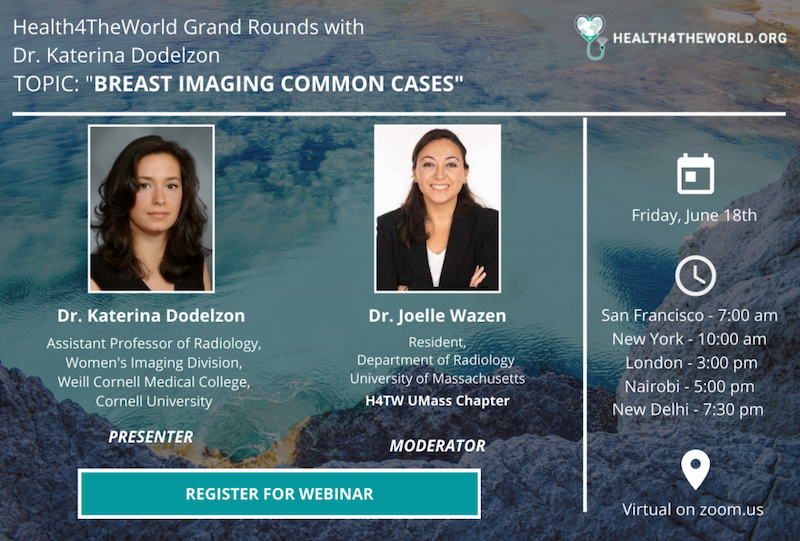 CharityH4TW's tweet image. Excited for this week's #Health4theWorld's Grandrounds on "Breast Imaging Common Cases" with Dr. Katerina Dodelzon, moderated by @JoLWmd. Please join us on Friday, June 18th at 7AM (PST).   

Register: buff.ly/3gvUoed

#radres #futureradres #radiology