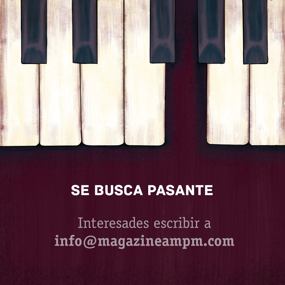 ¿Te apasiona la música? ¿Deseas desarrollar habilidades en edición? 

👉 En Magazine AM:PM estamos ofreciendo una pasantía. Si quieres aprender sobre gestión de medios en un entorno colaborativo escríbenos a editor@magazineampm.com con el asunto "Pasantía".