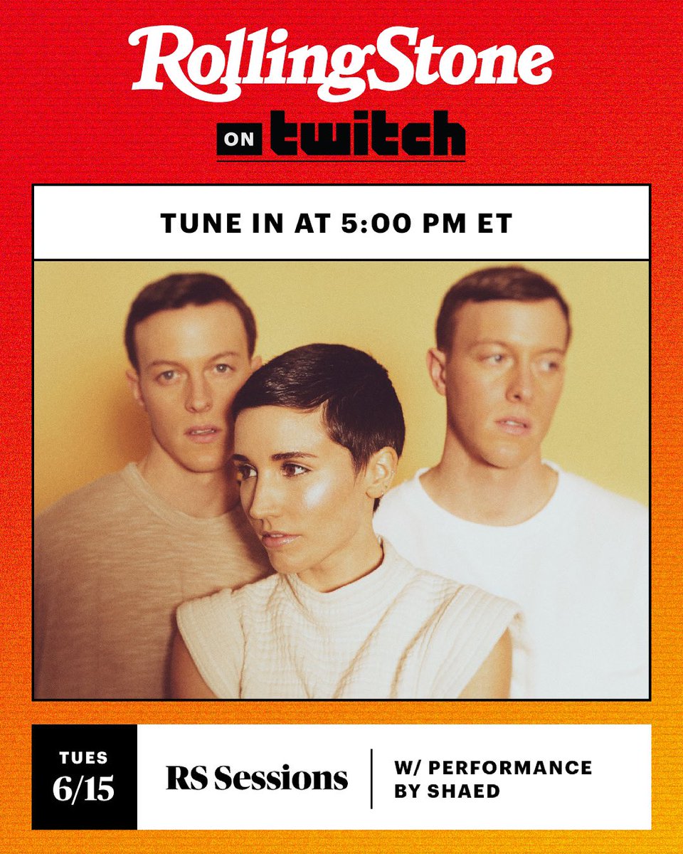 shaedband's tweet photo. Always dreamed of being featured on Rolling Stone😭🙏😭 Tune in TONIGHT at 5pm est to see us perform some songs in our living room on the @rollingstone twitch channel! https://t.co/YYguyABBMn https://t.co/CVvNXfFylh