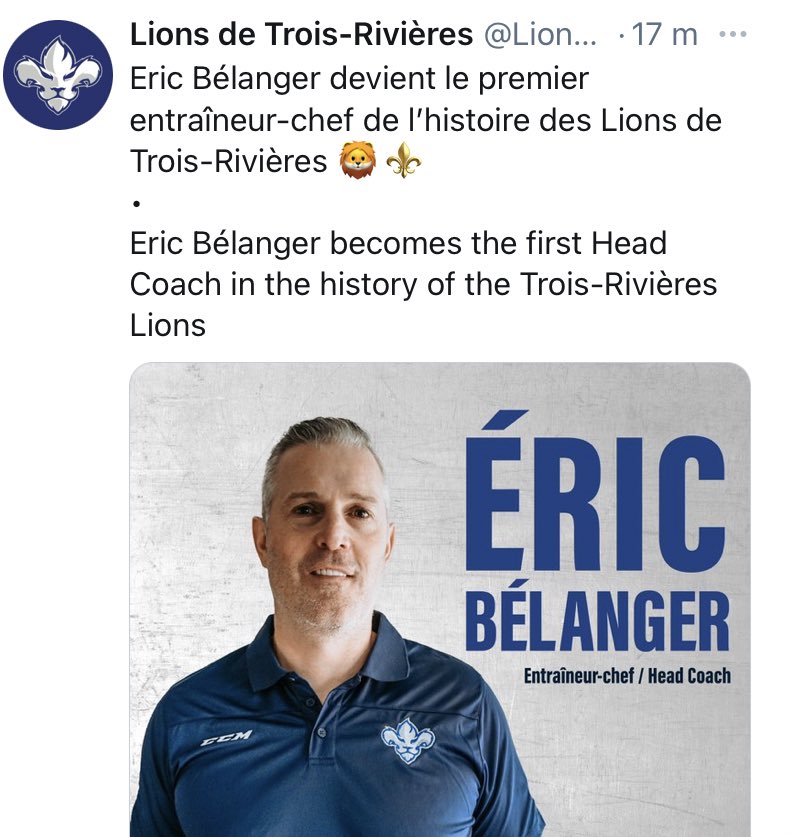 LeUntel's tweet photo. Je sais que ça ne dérange sûrement personne au Québec, mais le « bilinguisme » officiel des affiliés du @CanadiensMTL même à Trois-Rivières, c’est très singulier. Est-ce que les Senators de Belleville tweetent en « bilingue », en Bonjour-Hi, d’après vous. #OnlyinQc 🤦🏽♂️ https://t.co/wVxVkeqZUY