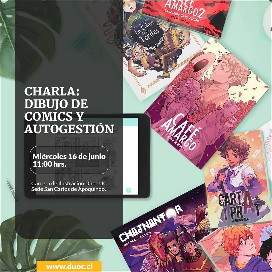 DuocUC_SC's tweet image. Pablo Monreal, autor de Carta Prat y y Pía Prado, directora editorial en @studiowolu exponen sobre la #Ilustración y el dibujo de comics y la importancia de la autogestión! 
Únete 👉 bit.ly/3iKJ8xo
. 
@monrealop @torredebabel @DisenoDuocUC @CulturalCondes @scd_apoquindo