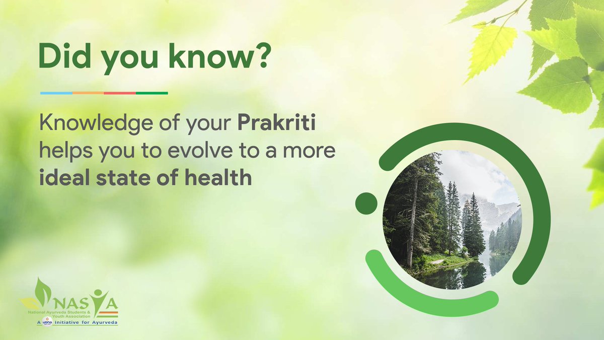 According to #ayurveda , we all have our own unique nature or #prakriti . Everybody responds to #therapies differently as per their Prakriti.

#nasya #HealingWithAyurveda #tuesdayvibe #healthy 
<a href="/moayush/">Ministry of Ayush</a> <a href="/MoHFW_INDIA/">Ministry of Health</a> <a href="/Vibha_India/">Vijnana Bharati</a>