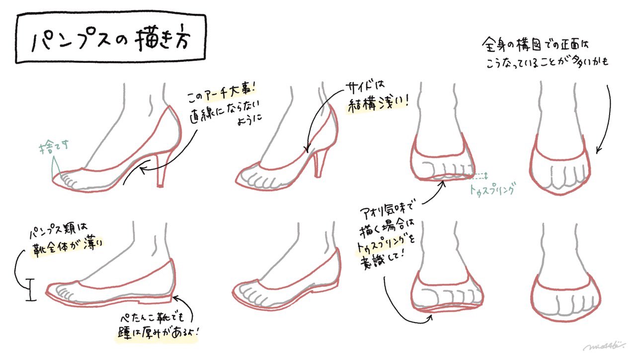 みえ 靴の描き方本発売中 わたし実は靴のデザイナー なのですが 靴屋目線でイラストの描き方を徹底解説したnoteを書きました きっと靴を描くのが苦手な方でも少しはコツを掴めるはず です 自信をもて 是非読んでみてください みえ