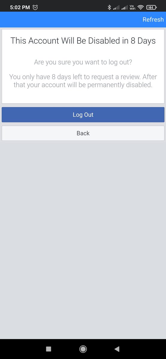 rakeshnayak044's tweet photo. @Facebook 

15days over still didn't get any help from @Facebook i requested for review. but due covid 19 you are not reviewing my account also. i have 8days left after that my account will disabled permanently. for more check attached snap. https://t.co/ev1rFSEPAI