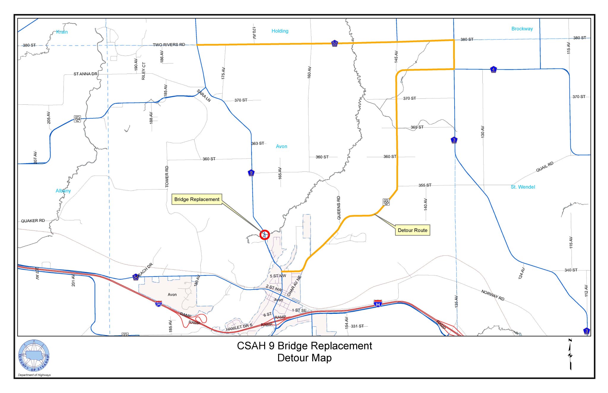 Stearns County MN on Twitter "Stearns County Highway Dept will close