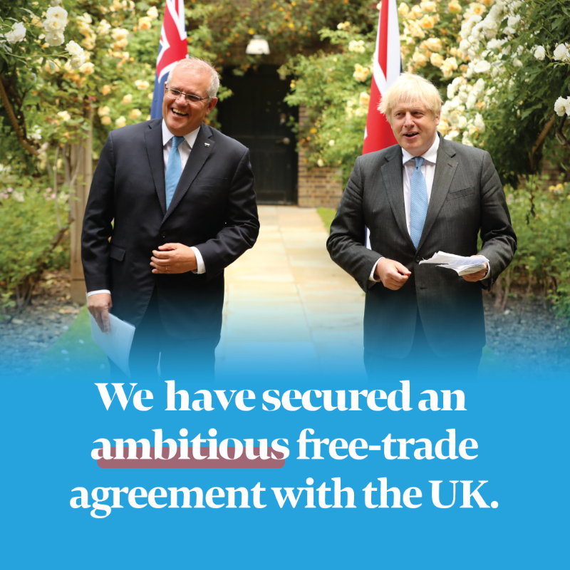AusHCUK's tweet photo. This is a gold standard deal that will benefit both the UK and Australia.

Read more about the deal we agreed today and how it's making it easier to trade, work and move between our countries 👇