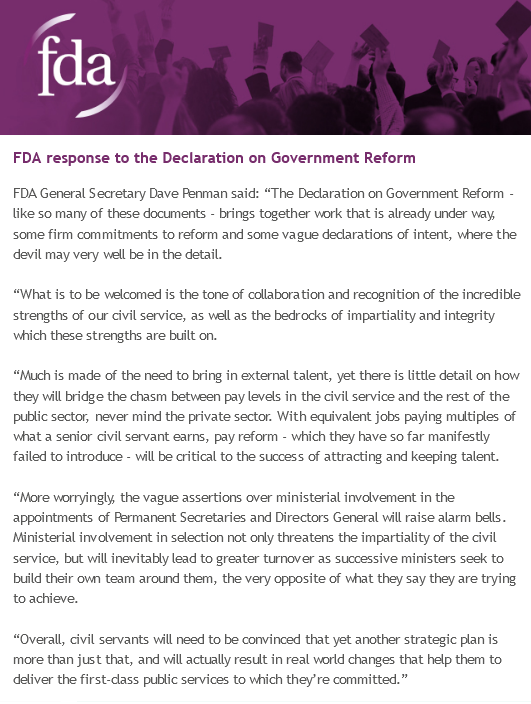 FDAGenSec's tweet photo. My response to the Declaration on Government Reform: https://t.co/10Zb4QlvuM