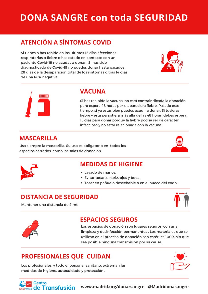 📣 ATENCIÓN!! Las vacunas no son incompatibles con la donación de #sangre. Te lo explicamos y también qué hacer si hemos tenido Covid👇🏼