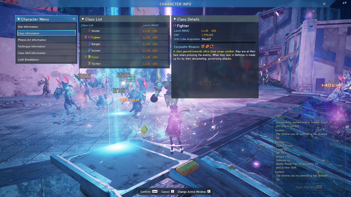 20's on all class
PSO2 New Genesis. 
I sleep now
