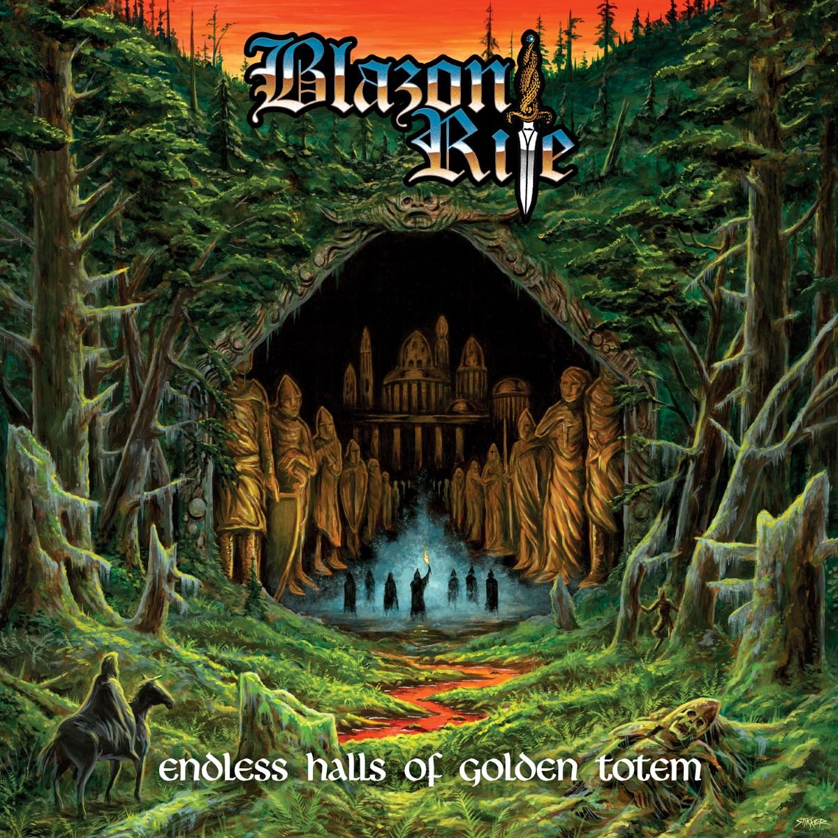we21011's tweet photo. The first full-length album from Blazon Rite comes out this Friday, Endless Halls of Golden Totem, https://t.co/U8YUAAo0G7 @ClawHammerPR #BlazonRite #EndlessHallsOfGoldenTotem #GatesOfHellRecords #metal #heavymetal #epicmetal #powermetal #Philadelphia #newmusic https://t.co/gpS665f84n