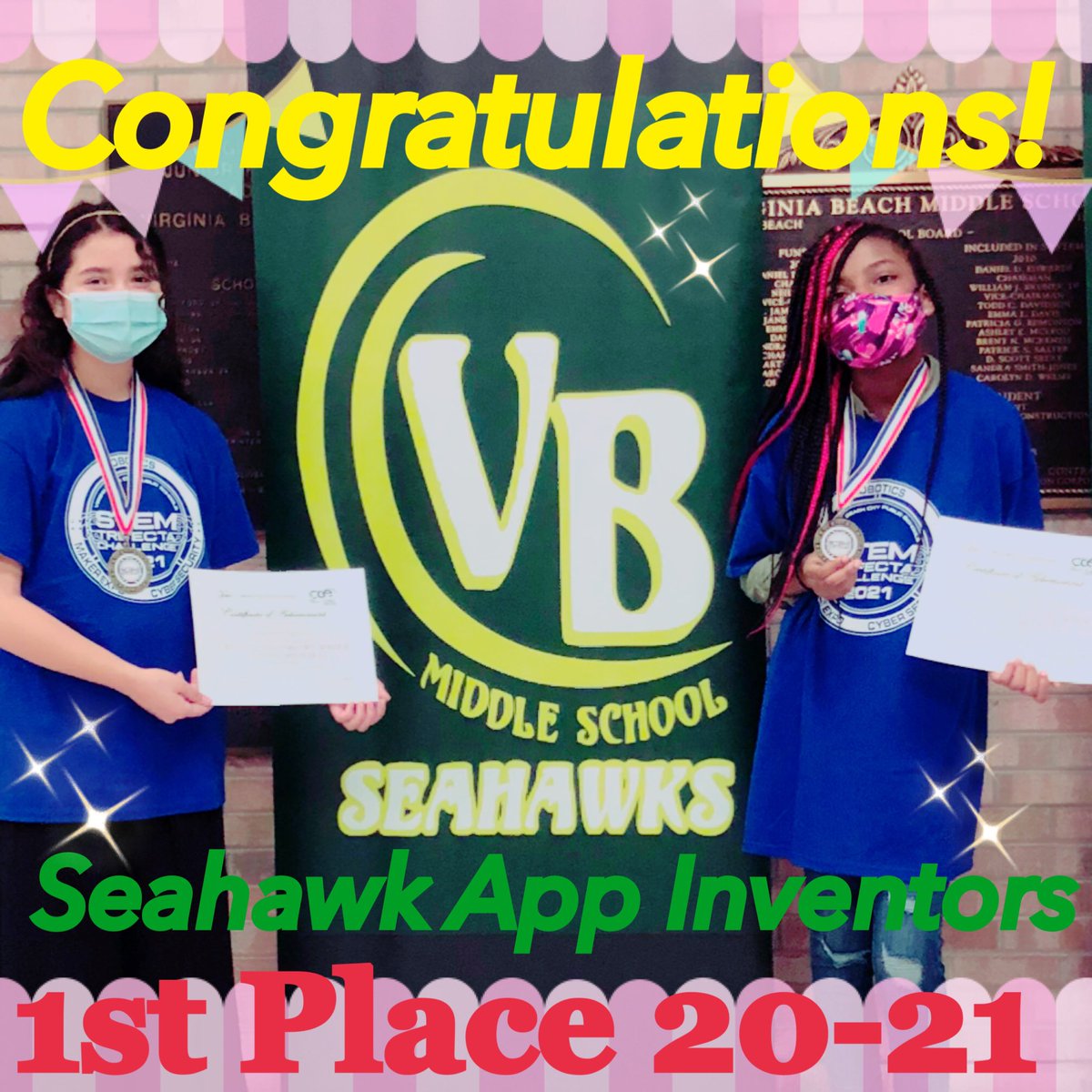 4TanakaSensei's tweet photo. Please congratulate our mighty app builders! #SeahawksSore #STEMTrifecta @VBMiddle @GThomasCoker @vbschools @MITAppInventor Enjoy Your Summer https://t.co/JQEPQ9DQZV