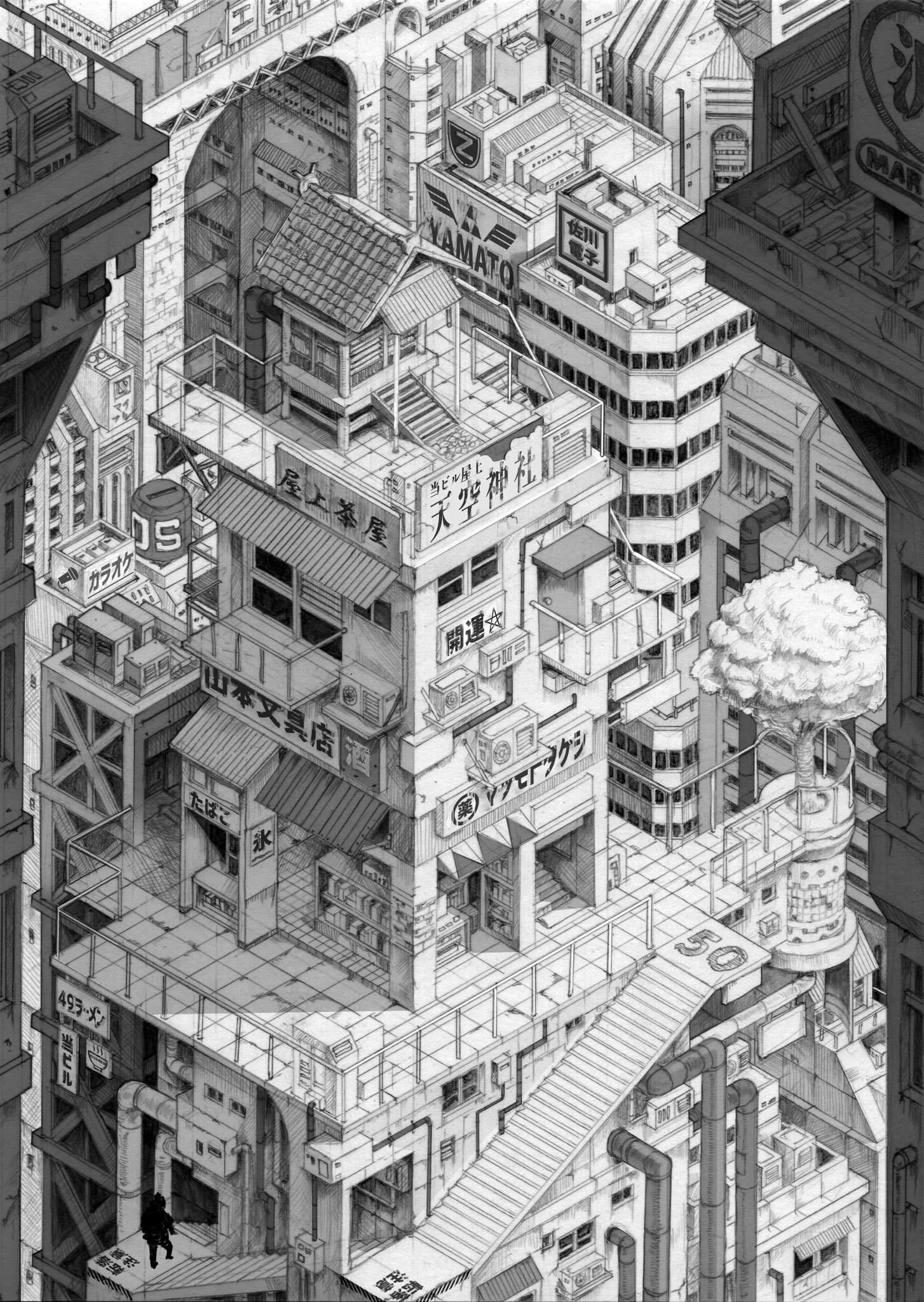 空想風景画家 小須田隆英 Takahide Kosuda Illust Design 空想風景画 新作 今回はなんだか 苦労しました 手すりのない階段が怖い 高層階だったら尚更 そして小さな謎の社が わりと好き なんてお方 Rt フォローなどいただけると 嬉しいです イラスト