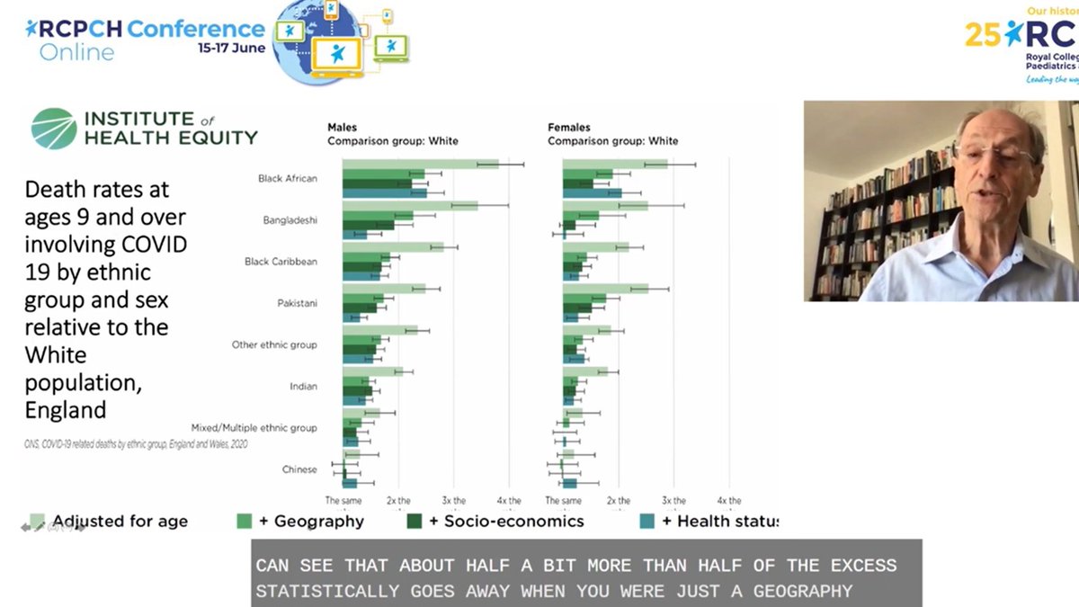 “If we want to deal with inequalities in COVID-19, we need to deal with the inequalities in health in general” <a href="/MichaelMarmot/">Sir Michael Marmot</a> #RCPCH21