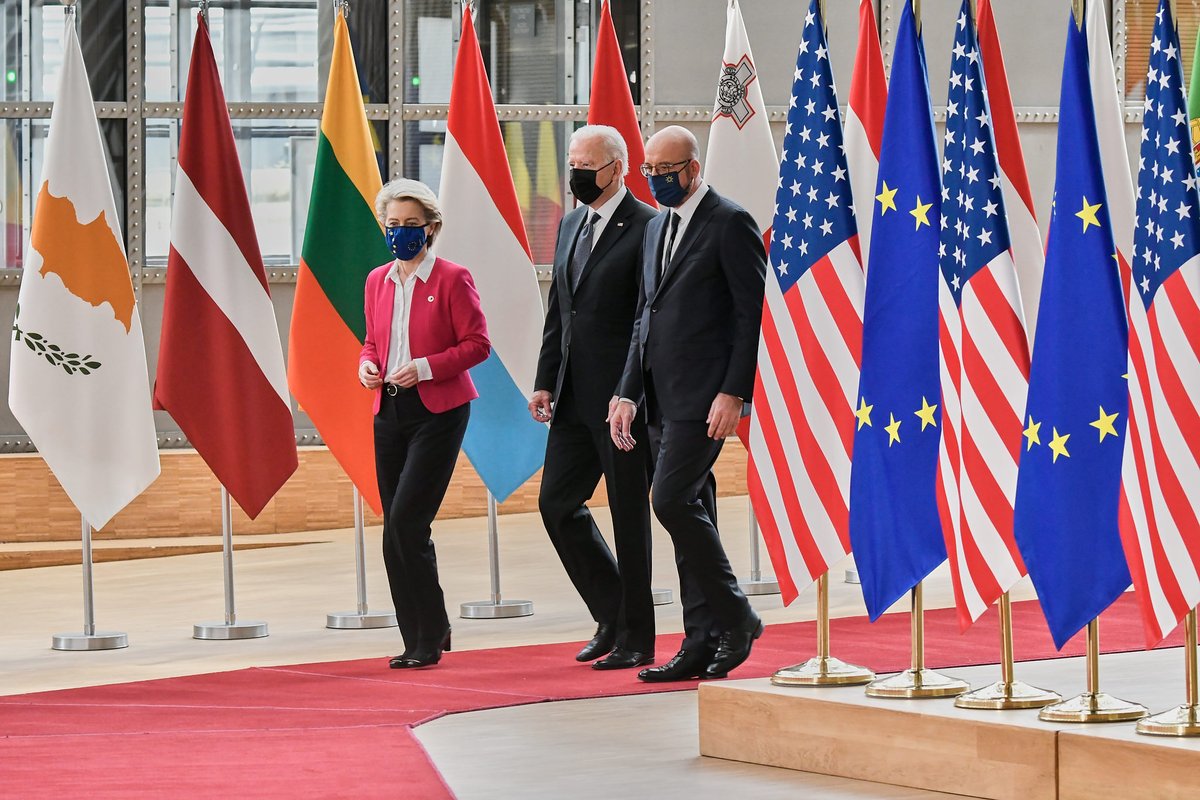 We decided to establish an 🇪🇺🇺🇸 Trade &amp; Technology Council. 

Objectives:
• Expand trade &amp; investments
• Avoid new unjustified technical barriers to trade
• Cooperate in areas of high potential for our economies, especially digital