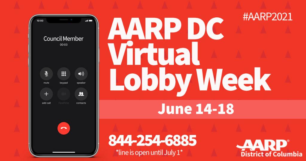 AARPDC's tweet photo. Use AARP DC’s Advocacy Hotline (1-844-254-6885) to call the DC Council and urge them to vote for a senior-friendly budget. Learn more: https://t.co/4gvTkfMQQJ https://t.co/r4SlfH4wY0