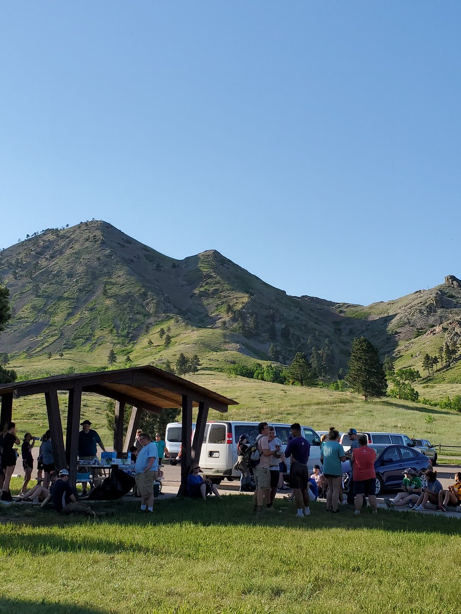 MJShort's tweet photo. After working, went to Spearfish Falls and to Bear Butte.  Some of them made it to the top. https://t.co/YZnyz4R7tm