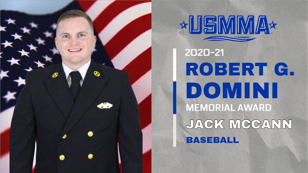 AWARDS: The Robert G. Domini Memorial Award for a basketball, lacrosse or baseball player who is a team leader through drive, determination &amp; hard work and is a fierce &amp; intelligent competitor. This year's recipient is Jack McCann of <a href="/USMMA_Baseball/">USMMA Baseball</a>! Way to go, Jack!! #d3baseball