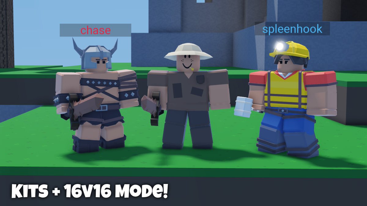 Roblox Bedwars On Twitter New Update Went Live Last Night Added Kits Builder Kit Free Barbarian Kit Free Farmer Cletus Kit 16 Vs 16 Limited Time Mode - destroy roblox games