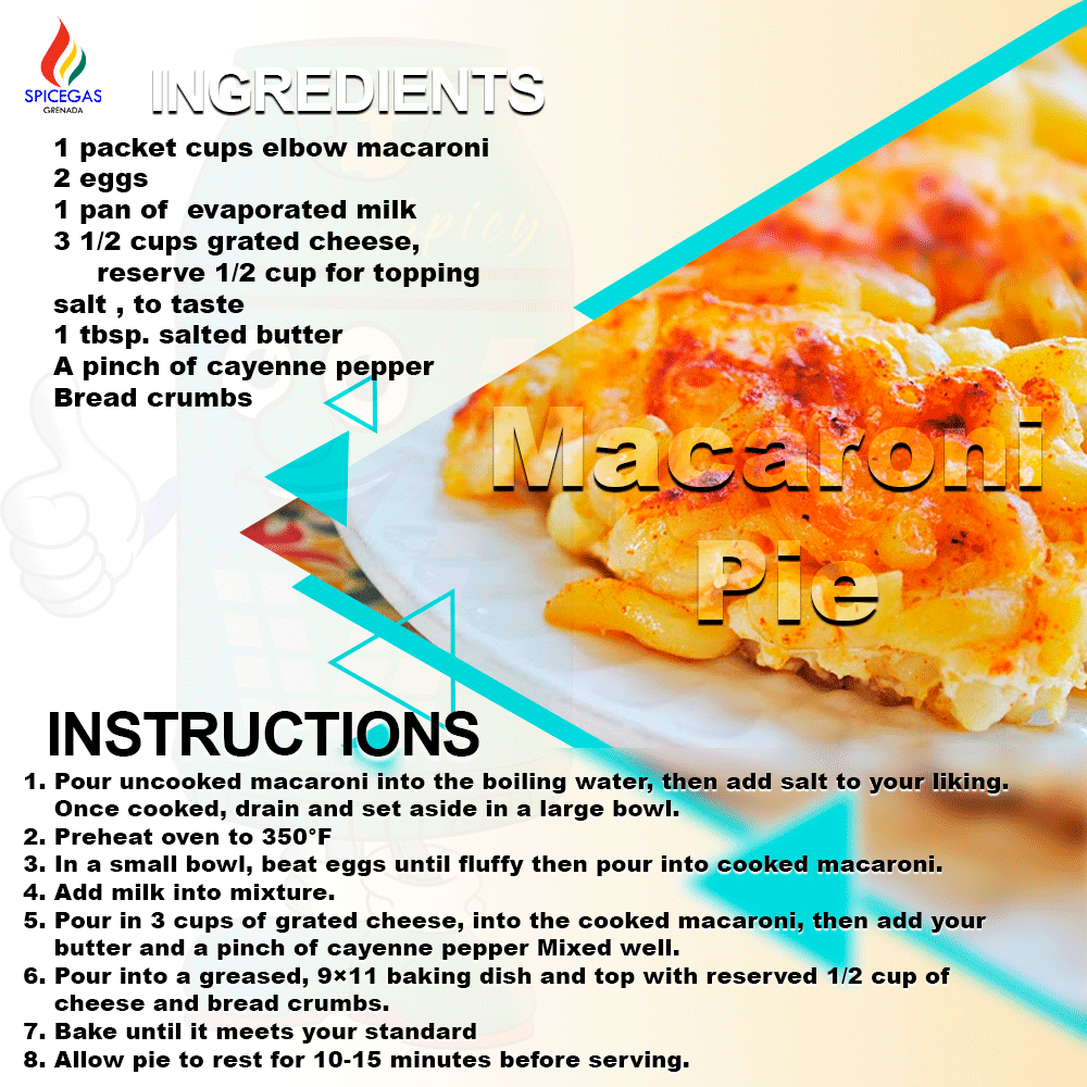 SpicegasG's tweet photo. Macaroni Pie
Cooking safely!
Call / WhatsApp SPICEGAS now
415-1446
423-1446
https://t.co/Pox7qZdmFm
#grenada #grenadianlife #Caribbean #carriacou #sisterisland #spicegasgrenada #gas #sevenisland #spicegas #PureGrenada #grenadalife #grenadafood #SpiceGasGND #iamcaribbean https://t.co/wDZ1MCZTEG