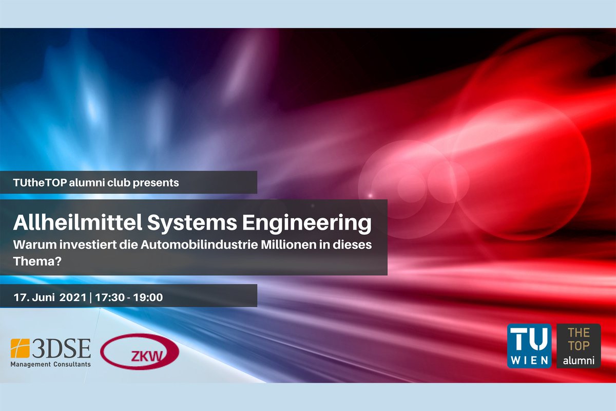 tu_wien's tweet photo. #Automobilbranche
Rein mechanische #Autoteile werden immer mehr durch smarte #Mechatronik-Produkte ersetzt.
Donnerstag spricht der #TUtheTOP alumni club mit Experten, wie die Einführung von #SystemsEngineering diese #Transformation möglich macht.
Stream: https://t.co/LZivQI9STS https://t.co/AxLjr0mnSL