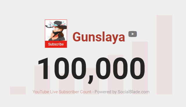 gunslaya's tweet photo. Thank you for 100,000 Subscribers!!! https://t.co/lFBhEubbSm