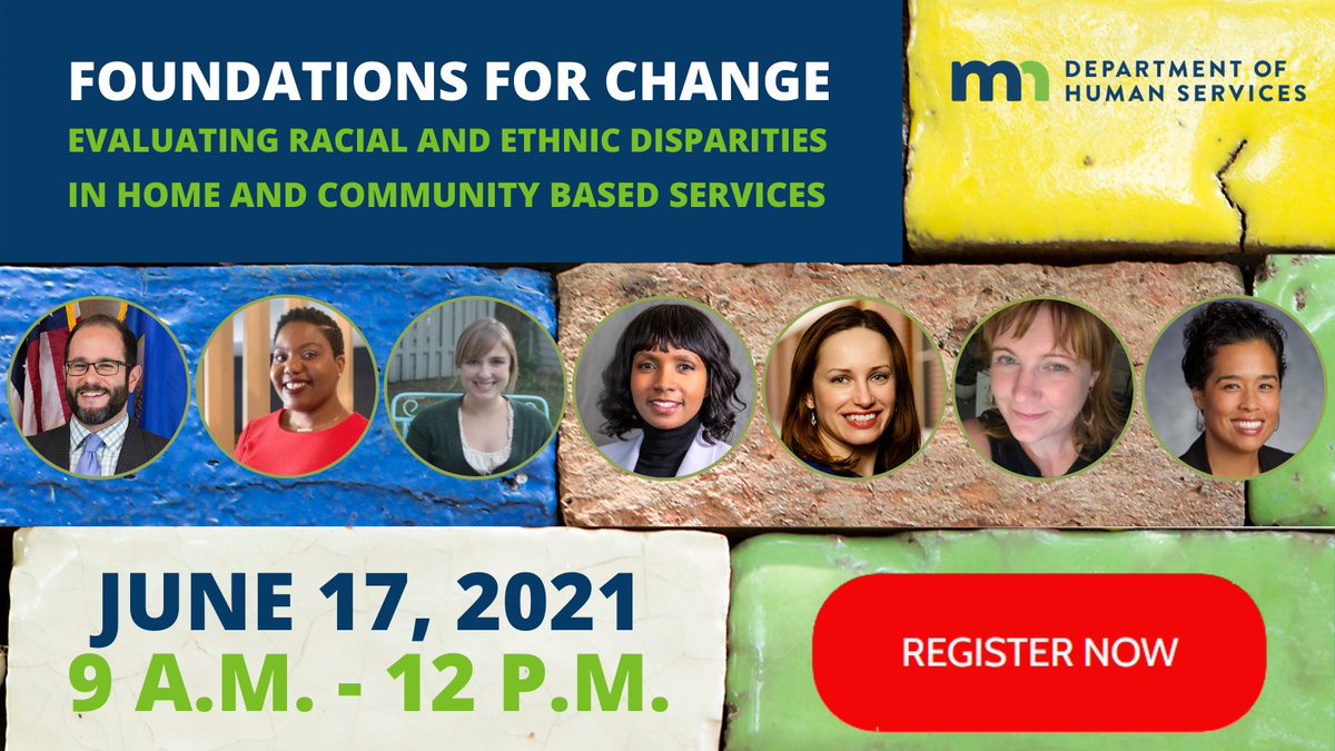 MinnesotaDHS's tweet photo. Join us for a virtual community forum from 9 a.m. to noon Thursday, June 17, about evaluating racial and ethnic disparities in home and community-based services. Learn more and register: https://t.co/yMXJZ9zwq3.
Co-sponsored by DHS, @mnlcoaging and @PublicHealthUMN.
#HealthEquity https://t.co/JnIjUIqyNQ