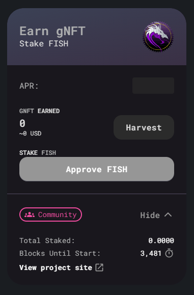 PolycatFinance's tweet photo. We have added the @NFThub Fish Tank to our platform: https://t.co/c6GLm5kh0E
Stake $FISH, earn $gNFT! ๐๐ฒ
Estimated start time: 04PM UTC
Exact block countdown: https://t.co/eCnYuobPTQ
#Matic #YieldFarm #YieldAggregator #PassiveIncome #DeFi #FishTank #Polycat #LiquidityMining https://t.co/htcTPBrsqN