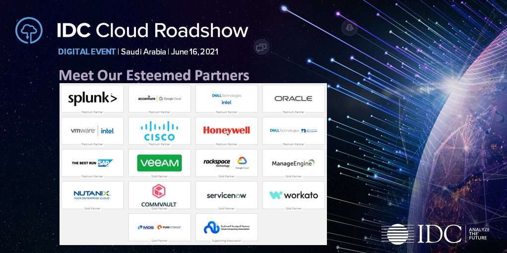IDCMEA's tweet image. Welcome onboard to our Partners! #IDCCLOUDDC #SaudiArabia @splunk @Accenture @googlecloud @DellTech @intel  @Oracle @VMware @Cisco @honeywell @nahil_computers @SAP @Veeam @Rackspace @manageengine  @nutanix  @Commvault  @servicenow @Workato @saudicca @mdsaptech @PureStorage