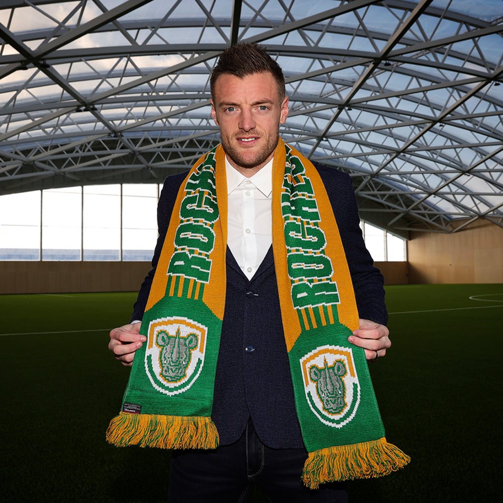 rnyfcofficial's tweet photo. The Rochester Rhinos are delighted to announce that Premier League star @vardy7 has become a co-owner of the club.

#Rochester https://t.co/iJsq6SHtw2