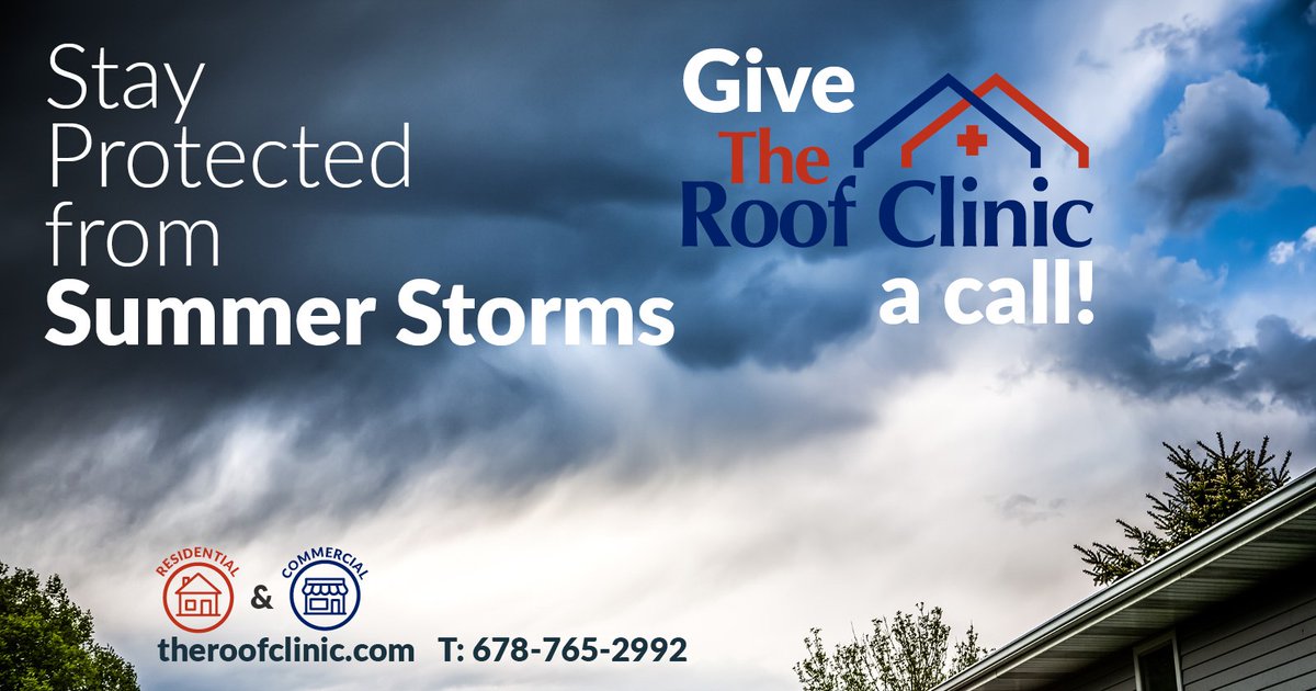 Seasonal storms shouldn't put a damper on your summer plans. Make sure your home is protected with a Roof Tune-Up. ow.ly/YHEa50EWSS2

#SummerStorms #StormProtection #TheRoofClinic #RoofTuneUp #ResidentialRoof