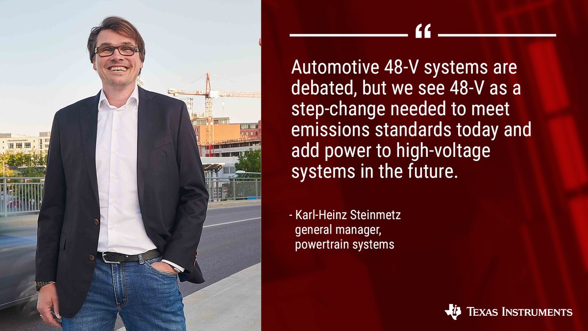 I’ve know Karl-Heinz for many years. We are working together to drive electrification of vehicles! 

Our powertrain systems expert, Karl-Heinz shatters the top 5 48-V system myths. ow.ly/b00k102MmDC #TIEmployee #Automotive #EV