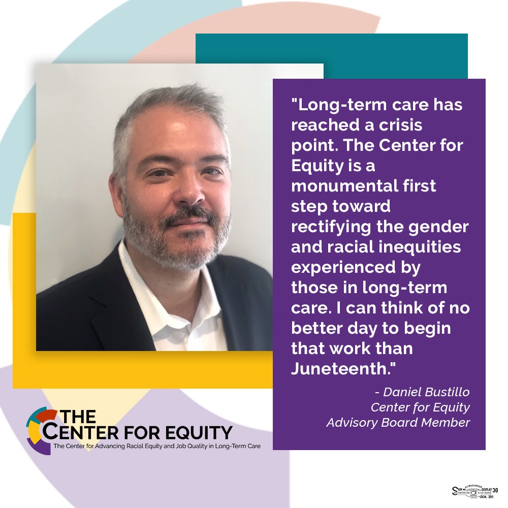HCAPinc's tweet photo. #LongTermCare is plagued by structural racism rooted in chattel slavery & exacerbated by intentional & exclusionary policy choices. #LTC’s predominantly BIPOC workforce deserves benefits, equitable pay & career mobility.
#Juneteenth #CenterForEquity https://t.co/MnGl9lvV6Q