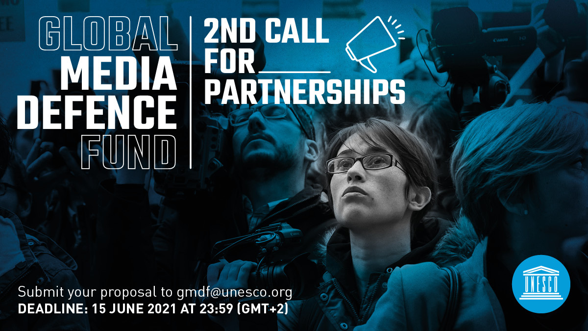 UNESCO's tweet image. An important message for not-for-profit entities: TODAY  is the LAST DAY to submit your proposal to #ProtectJournalists &amp;amp; #DefendMediaFreedom. 

Learn more about how you can partner with UNESCO at 
on.unesco.org/3sET253