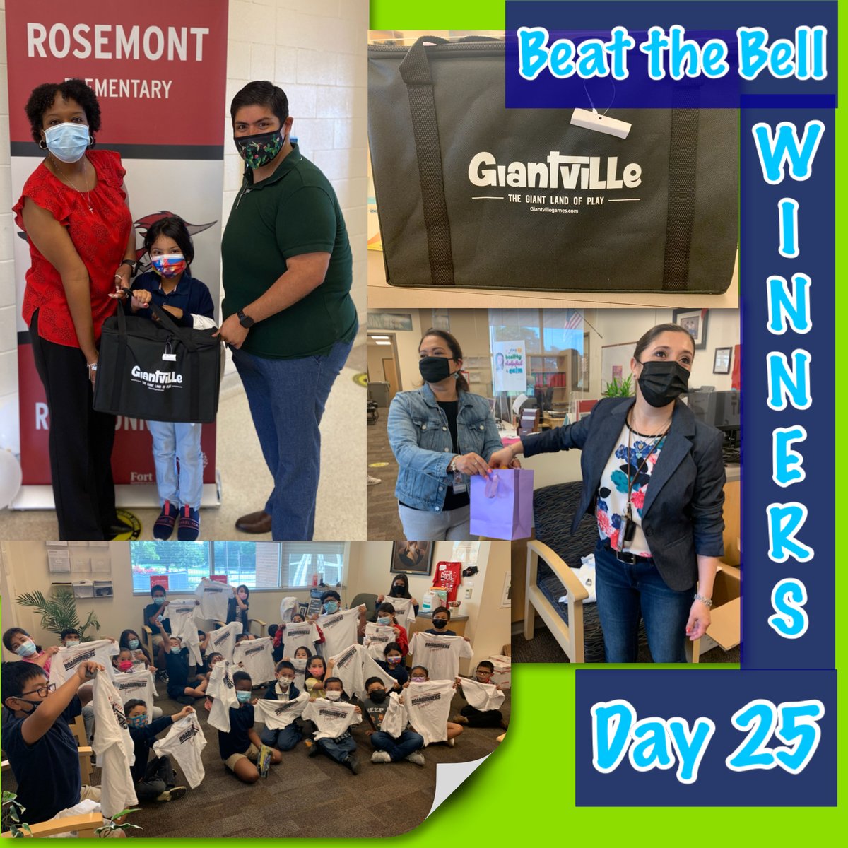 RosemontFWISD's tweet photo. Congratulations Day 25 &amp; 26 Beat the Bell Winners! @RosemontFWISD It’s cool to come to school (on time)! See you on time tomorrow! #attendancematters #movingfromgoodtogreat #beatthebell @FortWorthISD @penaraul @AhnaSGomez @NakitaBrewer8 @APMontoyaFWISD https://t.co/DBx5ILvFRe