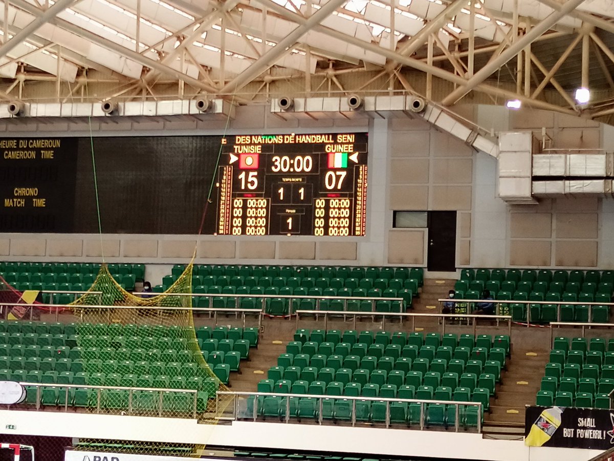 CRTV_web's tweet photo. 🤾🏽♀️🏐QUART DE FINALE
#CANHANDBALL2020
#🇹🇳TUNISIE 1️⃣5️⃣🆚0️⃣7️⃣🇬🇳#GUINEE
Mi-temps
📆 15/06/2021
⏲️ 30'
🏟️ Paposy (Yaoundé)
📺 #CRTVSPORT
#TUNGUI https://t.co/tMWGhYc2e3
