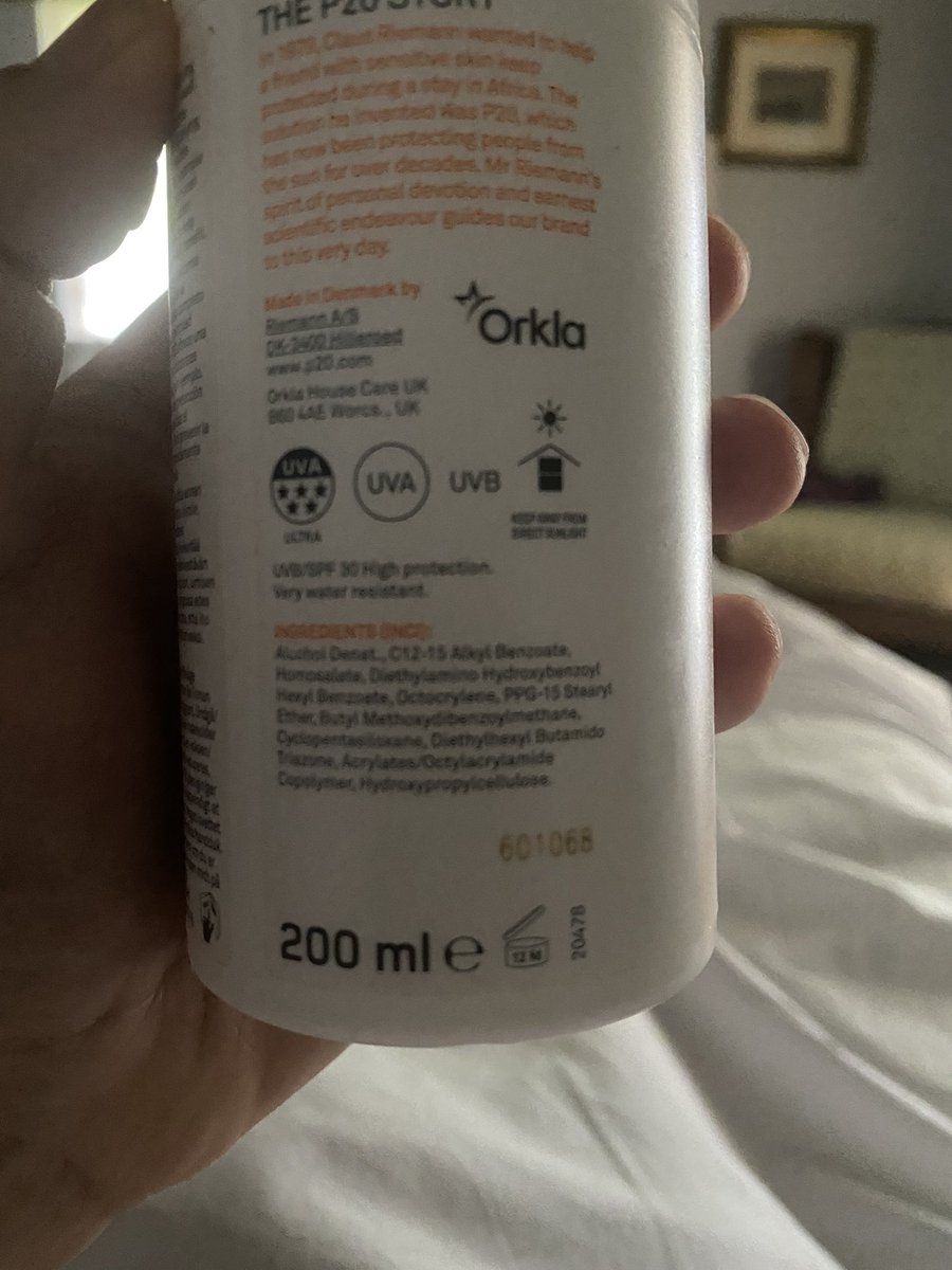 rfurber's tweet photo. @P20SunscreenIRL  I’ve emailed your support in the UK and phoned 020 8538 1255 which isn’t answered.  My question is does P20 have a shelf life. I purchased your factor 30 last week from Sainsbury’s and it doesn’t work. We have all got burnt after 2 hrs in the sun. https://t.co/OXkp9SJoqH