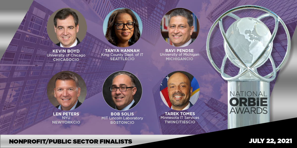 Lincoln Laboratory's CIO, Bob Solis, was named a finalist for a 2020 National #CIO of the Year ORBIE Award in the Nonprofit/Public Sector category which includes CIOs of government, education & nonprofit organizations. Bob won a Boston CIO of the Year ORBIE in 2019.