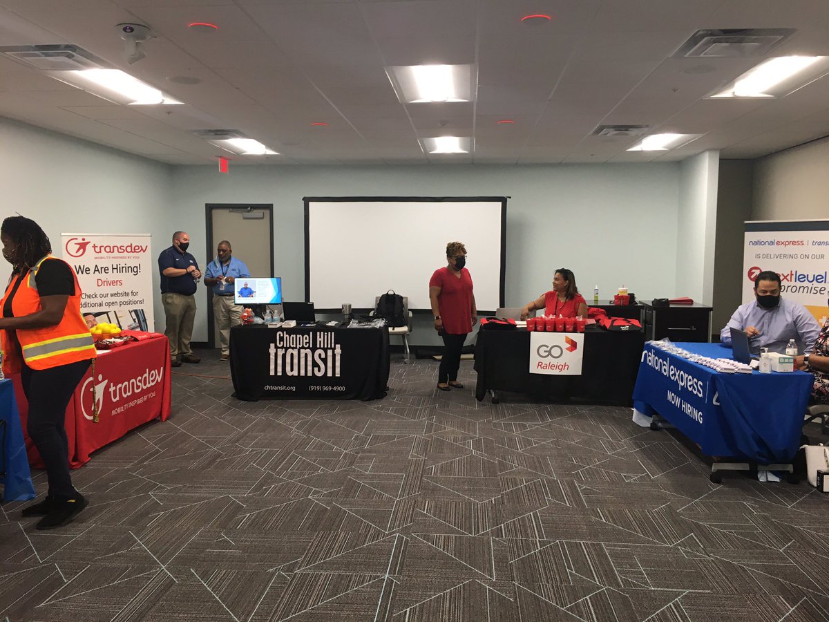 GoTriangle's tweet photo. It’s job fair time!! Got a good driving record and great customer service skills? GoTriangle and GoRaleigh, GoCary, GoDurham, Chapel Hill Transit and GoWake Access need bus operators are interviewing candidates at a job fair now. #trianglejobs
READ MORE: https://t.co/4WCASxj0aY https://t.co/ypomblKdAV