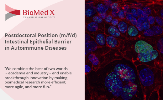 #BioMedXJobs
Open #postdocpostion to investigate the molecular mechanisms of the interactions between intestinal epithelial barrier and #immunecells in the context of #autoimmunediseases in our #teamIEB sponsored by @merckgroup 
➡️apply.bio.mx/job/2021-J03