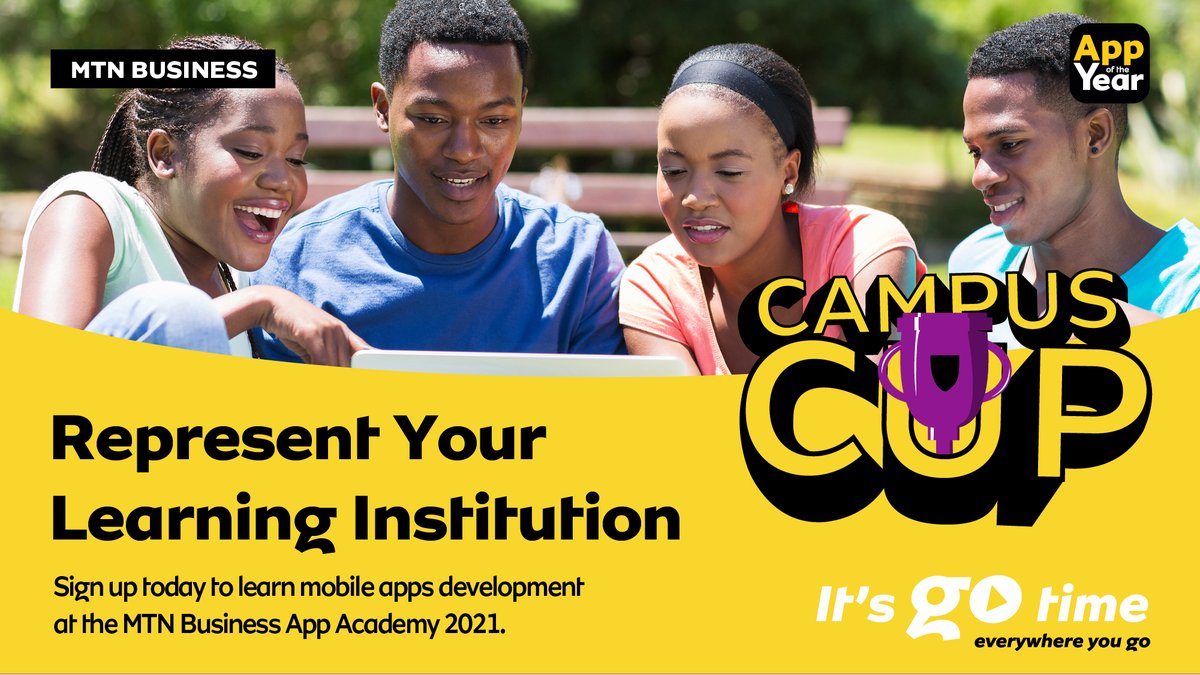 The 2021 #MTNAppAcademy has an exciting new addition called Campus Cup that is open to students currently enrolled at accredited tertiary education facilities, universities, TVET colleges and institutions and incubation hubs.

Represent your campus 👉 bit.ly/aoy-campuscup
