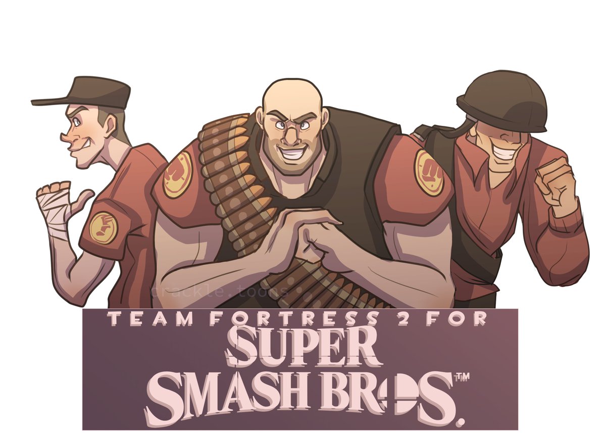 CrackleToons's tweet photo. Best wishes for Nintendo Direct today! Lets keep our hopes up! (Alt BLU version in thread!)
#TF2forSmash #PootHeavyInSmash #Smash #Soldier4Smash #Scout4Smash #ValveRep #TeamFortress2 https://t.co/6kb4Nq5n7A