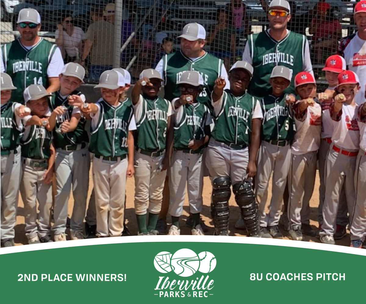 PlayIberville's tweet photo. Congrats to our 8U Coaches Pitch team for taking 2nd Place at the USSSA invitational in Port Allen, LA. #winners #playiberville #coachespitch https://t.co/lFWHNGhyDT