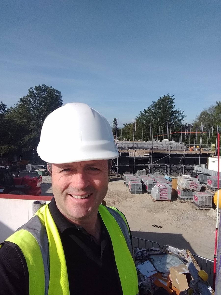 PSGShropshire's tweet image. Scott Gerrard is making the most of this glorious weather by inspecting Meole Brace School&apos;s new teaching block #passivhaus #teachingspaces #construction