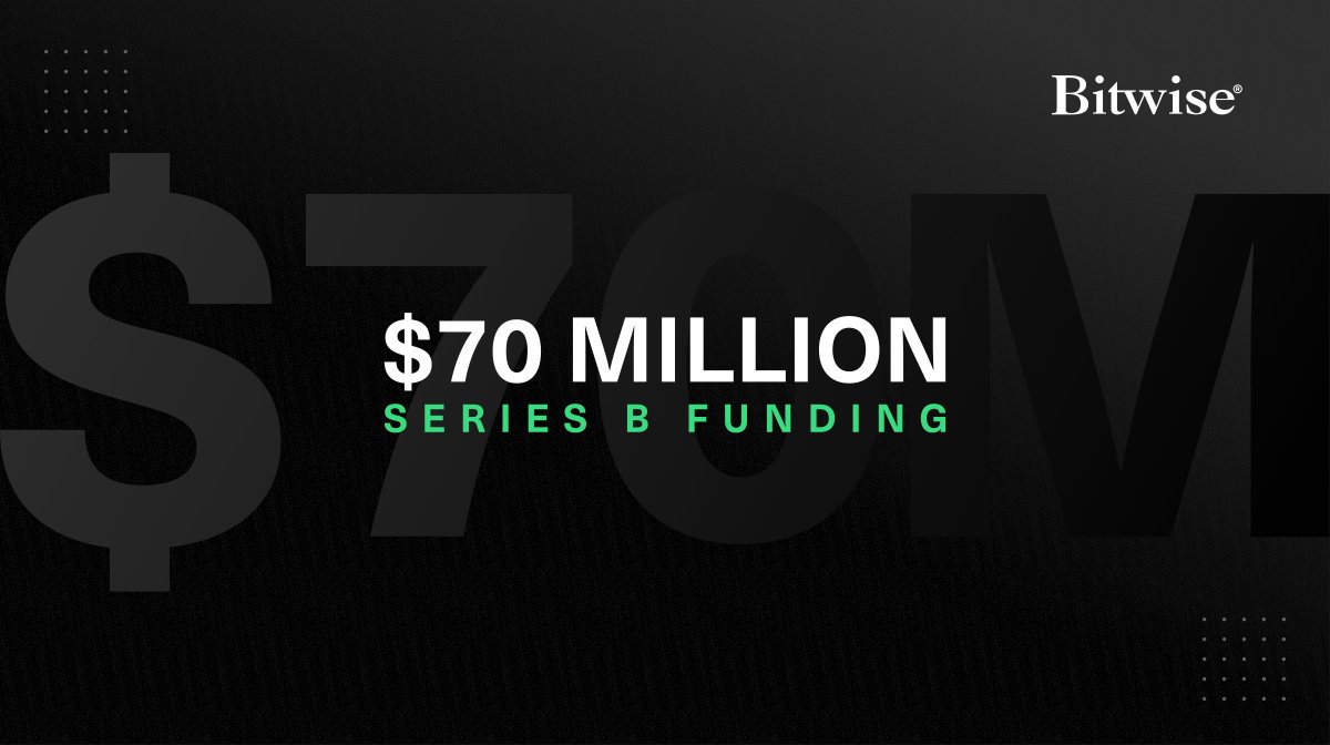 HHorsley's tweet photo. We're announcing @bitwise's Series B today! 

A $70M round with incredible backers. 

We think the majority of investors are going to own crypto. It's an important tool. We want to help make that possible.

My thoughts on the round &amp; the future: https://t.co/msqo4GnFve https://t.co/mAsiHl3B4Q