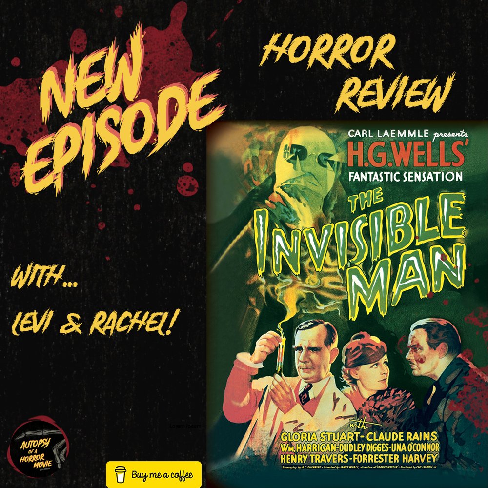 🥸New Episode🥸

The Invisible Man (1933) with Levi &amp; Rachel! 

We get into #JamesWhale as a horror &amp; queer icon, fear analysis, the amazing voice of #ClaudeRains, and the impressive 1933 special effects!

#PodNation #SpreadtheHorror #universal #horror 
👇
podcasts.apple.com/us/podcast/aut…