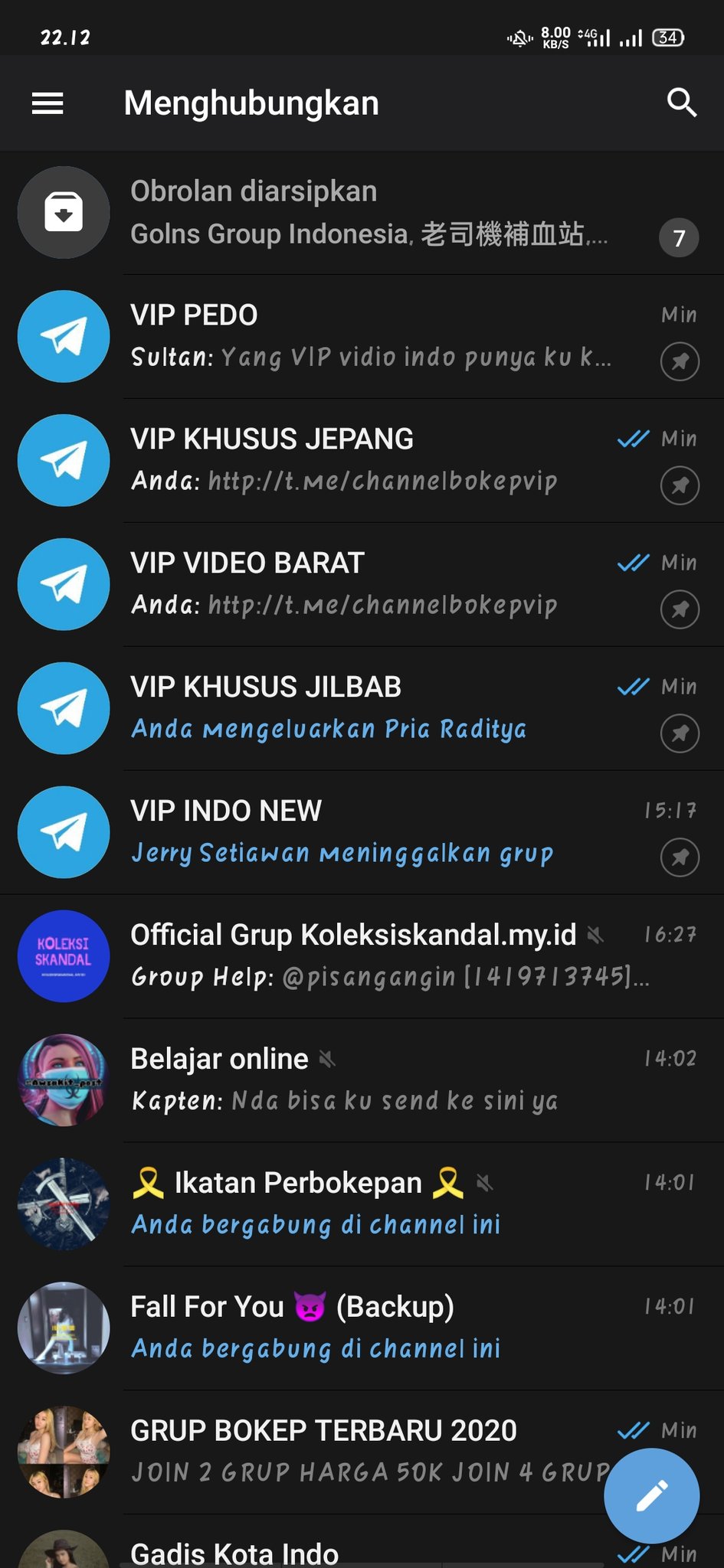 OPEN GRUP VIP TELEGRAM 18+ on X: Grup Vip Bokep 18+ Telegram Harga 50k  dapat 5Grup Sekali bayar Permanen cek testimoni ig : gadis_kota69 Wa :  089513400717 NONTON BOKEP TERBARU , BOKEP